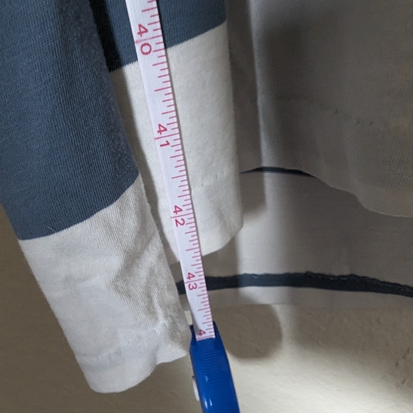 ATM Navy & Blue Striped Pocket Midi Dress Sleeveless Medium - Picture 6 of 7